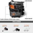 Huray Headlight Assembly for Chevy Silverado 2022 2023 2024 1500 [Only for Halogen Version] DRL Head Lamp for Chevy Silverado Accessories (Passenger Side)