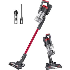 Eureka Lightweight Cordless Stick Vacuum Cleaner Convenient for Hard Floors, Rechargeable Handheld Vacuum Cleaner Portable with Powerful Motor Efficient Suction, RapidClean Pro NEC186, Rose Red