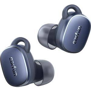 EarFun Free Pro 3 Noise Cancelling Wireless Earbuds, Hi-Res Sound, Snapdragon Sound with Qualcomm aptX Adaptive, 6 Mics ENC, Bluetooth 5.3 Earbuds, Multipoint Connection, Custom EQ App, Navy Blue