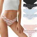 SHARICCA Women Seamless Cheeky Bikini No Show Panties Ladies Invisible Breathable Briefs Soft Stretch Underwear 7 Pack (Small, Parc Monceau)
