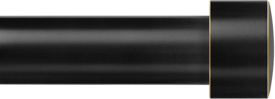 TONIAL Curtain Rod for Windows 66 to 120 Inch(5.5 to 10 ft), Telescoping Splicing 3/4 Curtain Rod Decorative Single Drapery Rod with Round Cap Finial, Black (66-120")