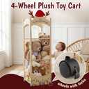 Stuffed Animal Storage,Christmas Reindeer Stuffed Animal Organizer, Movable Stuffed Animal Holder with Elastic Cords for Nursery Playroom Kidroom Bedroom