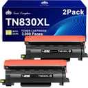 Toner Kingdom Compatible TN830XL Toner Replacement for Brother TN830XL TN830/XL/V/R TN-830XL with DCP-L2640DW HL-L2460DW HL-L2405W HL-L2480DW MFC-L2820DW MFC-L2760DW MFC-L2900DW XL (2 Black)