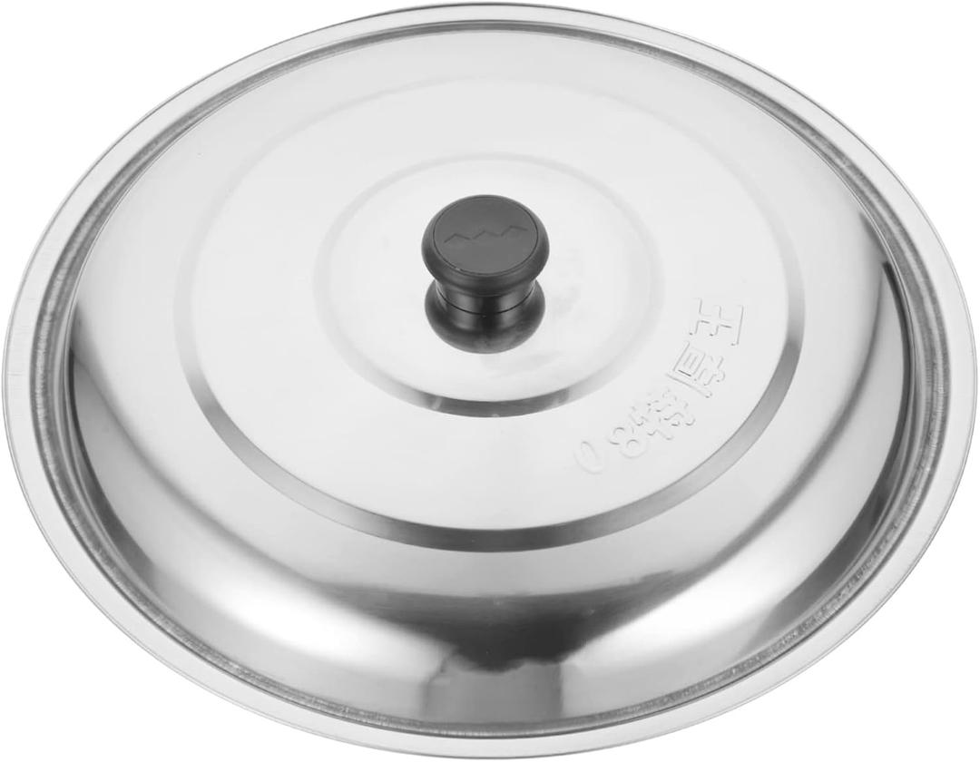 Old Style Stainless Steel Pot Lid Kitchen Supply for Household Cooking Round Cover for Wok and Frying Pan Easy to Clean and Convenient to Use