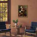 Vintage Framed Wall Art Moody Floral Dark Academia Decor Aesthetic 16x24 In