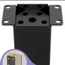 2 PCS Metal 66 Post Base, Inner Size 5.6"x5.6" Heavy Duty Post Bracket with Anti-Corrosive Partition, Powder-Coated Post Anchor for Pavilion Deck Railing Support Deck Base Plate