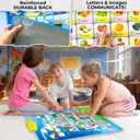 QUOKKA Educational Toys for Kids 5-7 Year Old - Set of 4 Vertical 4 Learning Wall Chart for Toddlers Age 3 4 6+ - Interactive Speech Therapy Poster Boy Girl - Autism Puzzle Game 8-10-12