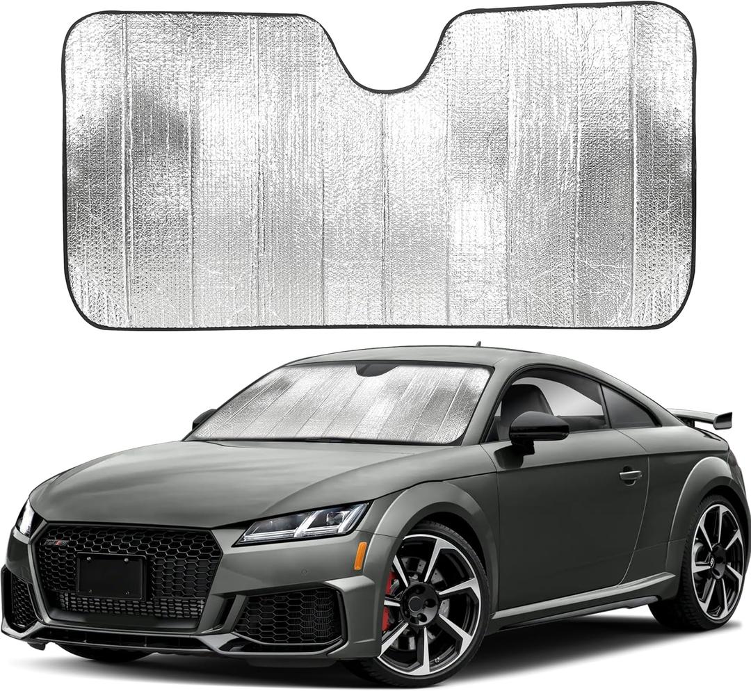 EcoNour Accordion Car Windshield Sun Shade | Car Sun Visor to Protect Harmful UV Rays | Foldable Automotive Windshield Sunshades | Window Sun Blocker to Keep Your Vehicle Cool & Comfort - 58" x 28"
