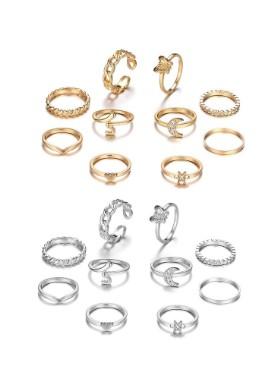 RINHOO FRIENDSHIP 20PCS Gold and Silver Ring Set