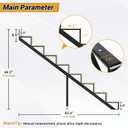 Steel Stair Step Riser 8-Step, Metal Stair Stringer with Reinforcing Support Legs, Heavy Duty Steel Stair Stringer for 65" Height Deck and Outdoor Steps (2 Pack)