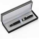 Metal 26 Bright Tip Fountain Pen Black Gift Box Set Business Advertising Gift Fountain Pen 2pcs (black silver clip)