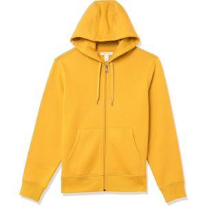 Amazon Essentials Men's Full-Zip Fleece Hoodie Sweatshirt (Large, Gold)