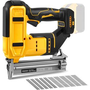 Cordless Brad Nailer Compatible with Dewalt 20V Battery, 2 in 1 Electric Nail Gun Staple Gun with 1000 Nails/Staples, Battery Power Nail Gun for Trim Wood Crafting Home (NO Battery)