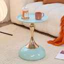 Sleek Hourglass Side Table - Stylish Modern Design Perfect for Living Rooms, Cafes, Dining Areas, Bedrooms, and Outdoors - Chic Decorative Accent (1, Light Green), 15.7 inches x 15.7 inches x 20.6 inches