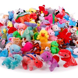 72 Pack Mini Stuffed Animals, Small Stuffed Animals Bulk, Claw Machine Carnival Prizes, Plush Toys for Classroom Treasure Box, Easter Basket Stuffers, Party Favors for Kid Gift