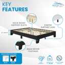 Boyd Sleep Lugano Platform Bed Frame - Modern Minimalist Design, Solid Wooden Slat Support, No Box Spring Needed, Easy Assembly, Noise-Free Construction, Sleek Bedroom Furniture, Black, Full