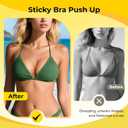 Double Sided Sticky Bra Push Up, Invisible Bra Pad Inserts for Large Breasts, Adhesive Bra for Bikini Swimsuit (Beige, Large) (L)