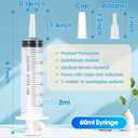 60ml Syringe for Liquid,50 Pack Large Plastic Syringes with Adapters and Cap,Individually Sealed Syringe for Feeding,Irrigation Water and Scientific Labs