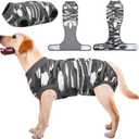 Kuoser Recovery Suit for Dogs Cats, Soft Dog Surgery Suit Female Male Spay, 2x-large (Back:24.8-29.5'', Weight:70+ Lb) Ash Camo