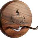 Wall Mounted Portafilter Holder Walnut Wall Rack Espresso Station Organizer Premium Espresso Machine Accessories/Secure & Easy Installation - Suits 51mm, 54mm & 58mm Portafilters