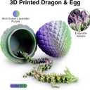 2 x 3D Printed Dragon Eggs with Dragon Inside,Color Change with Temperature,Lavender Purple+Mint Green to Pink+Yellow (12 inch)