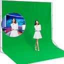 BEIYANG 10 Ft x 20 Ft Photography Backdrop Green Screen, Green Background Non-Reflective Fabric Wrinkle Resistance Photo Background for Photo Studio Shooting Props