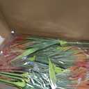 24Pcs Artificial Grass Plant Fake Outdoor Plastic Plants UV Resistant Faux Grasses Greenery Shrubs for Window Box Garden Patio Porch Home Decor Red