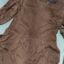 ZESICA Women's Casual Long Sleeve Crew Neck High Waist Smocked Flowy Tiered Midi Dress (Coffee, S )