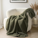 EVERGRACEHOME Chunky Chenille Knit Throw Blanket for Couch, Soft Luxurious Moss Stitch Chair Blankets for Bed, Cozy Decorative Farmhouse Knitted Throws for Sofa, Olive Green, 50" x 60" 