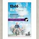 Americanflat 12x16 Picture Frame with Shatter-Resistant Glass - Use as 8x12 Frame with Mat or Display 12x16 Photo Without Mat - Signature Collection - Picture Frames for Wall Display - Driftwood
