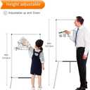 VIZ-PRO Whiteboard Easel, 36 x 24 Inches, Portable Dry Erase Board Height Adjustable With Flipchart Pad