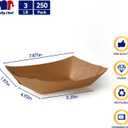 JOLLY CHEF 3lb Paper Food Trays,250 Pack Disposable Boat, Extra Large Food Serving Holder Tray for Gameday,Party, Nachos, Hot Dogs, Taco, French Fries