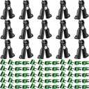 Adjustable Plant Trellis Connector Clip Plastic Connector Stakes Garden Plastic A-Type Connecting Joint Buckle Clip for Gardening Metal Steel Plant Supports(75 Pieces,11 mm) Black/Green