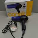 Conair Turbo 1875W Hair Dryer, Ionic Blow Dryer, Diffuser Hair Dryer for Frizz F-ree Curls & Waves, Fast-Dry Hair Dryers for Women, Hair Dryer with Diffuser, Hair Diffuser & Concentrator, Blue/Black