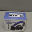 AILIHEN C8 Kids Headphones Wired, On-Ear Headphones with Microphone and Volume Control Foldable Corded Stereo 3.5mm Headset for School Teens Smartphones Chromebook Laptop Tablets Travel (Black Blue) (Medium)