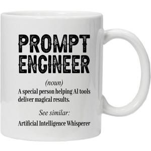 NAUNIQTEE Prompt Engineer Mug - AI Coffee Mug - Machine Learning & Artificial Intelligence Gift - Funny Coder Cup for Developers & Data Scientists