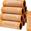 80 Pcs Preformed Quarter Rolls Wrappers, Quarter Coin Wrappers, Standard Size Quarter Wrappers for Bank, Home, or Business Use