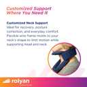 Rolyan Adjustable Frame Cervical Collar, Size Medium, Soft Neck Brace Fits Neck Circumferences 14" - 16", Wire Frame, Bendable Collar Stabilizes Neck After Head and Neck Injuries (Blue)