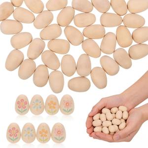 2 x 200pcs Mini Wood Eggs for Crafts Unfinished Easter Eggs DIY Painting Crafts Easter Decorations 0.7 Inch