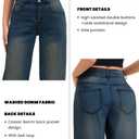 KICZOY Women's Jeans High Waisted Straight Leg Stretchy Jeans Boyfriends Loose Wide Leg Denim Pants