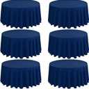 10 Packs 120 Inch Navy Blue Round Polyester Tablecloths