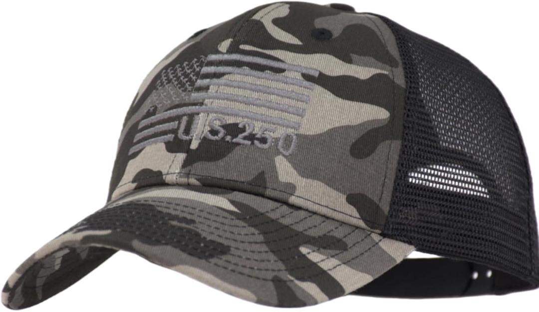 American Flag Trucker Cap, Regular & XL-3XL, Big Head Snapback Patriotic Baseball Hat (Up to Size 8) (Blackcamo)