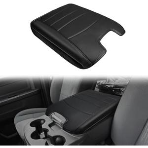 Muslogy Center Console Armrest Cover Compatible with Dodge Ram 1500 2013-2018 & 2013-2025 Ram 2500/3500 Comfort Armrest Pad Arm Rest Cushion Vegan Leather Protector Regular Thick(Jump Seat ONLY)