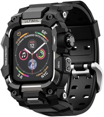 Amazon.com: ULTIMAL Rugged Case with Band for Apple Watch Band 45mm,Compatible with Apple Watch Series 9/8/7 45mm Men,Military Grade Shockproof Bumper Cover for iWatch Tactical Band Men (45mm, Black) : Cell Phones & Accessories