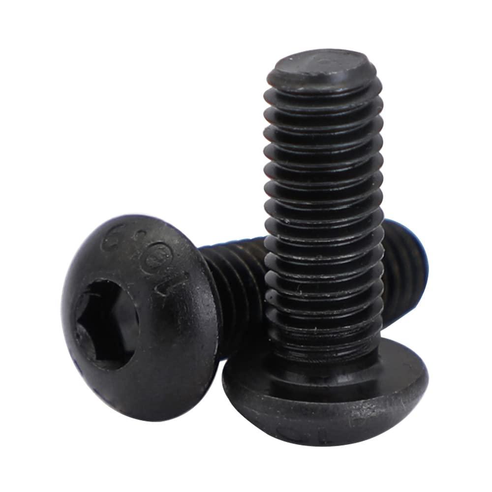 MewuDecor M6-1.0 x 16mm Button Head Hex Socket Cap Screws, 10.9 Grade Alloy Steel, Black Oxide Finish, Full Thread, Pack of 50
