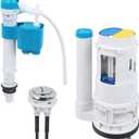 T Tulead Toilet Tank Replacement Kit Flush Valve 2.5", Fill Valve 1/2", Push Button 1.45", One Piece Toilet Repair Kit