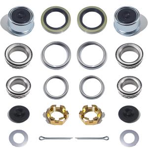 2 Sets 3500 lbs L68149 L44649 Bearing Kits for 1-3/8'' to 1-1/16'' #84 Spindle Boat Trailer Axle Bearing Kits with 171255TB Grease Seals,1.98'' Dust Caps, Cotter Pins, Axle Nuts & Washers