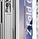 2 x for Galaxy Z Fold6 Case, with Buit-in Screen Protector, Rugged Hinge Protection, Camera len Cover, Full Body Protective Phone Case for Samsung Z Fold 6, Silver