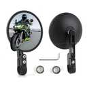 DREAMIZER Motorcycle Mirrors for Handlebars,Universal Black CNC 4" Round Motorcycle Bar End Mirrors for 22 and 25mm Handlebar Compatible with Most Motorcycles Honda Grom etc.