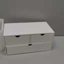 Bamboo Desk Organizer with Drawers Desktop Storage Drawers for Bills Office Supplies Kitchen Utensils Organizing Tool for Home Classroom Organization No Assembly (White)